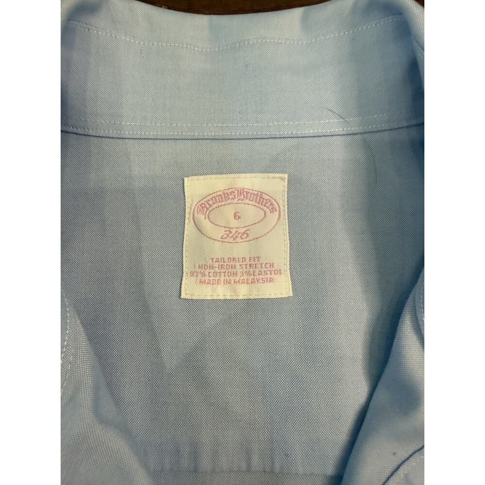 Brooks Brothers Fitted Non-Iron Button Down Shirt Womens 6 Blue Cotton - Picture 2 of 3